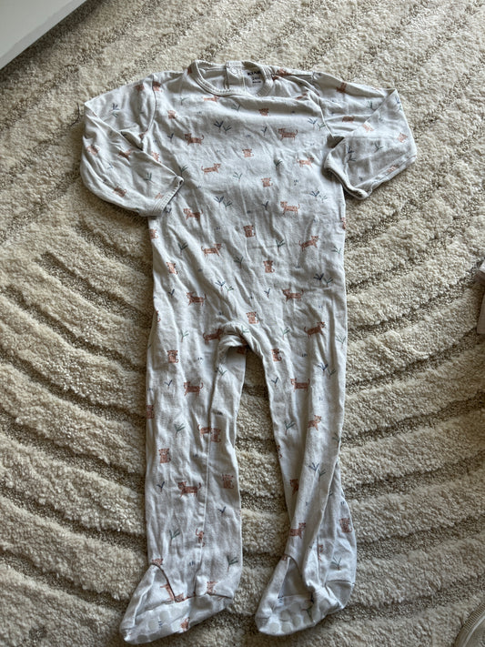 Pyjama léger en jersey beige avec motifs léopards - 24 mois