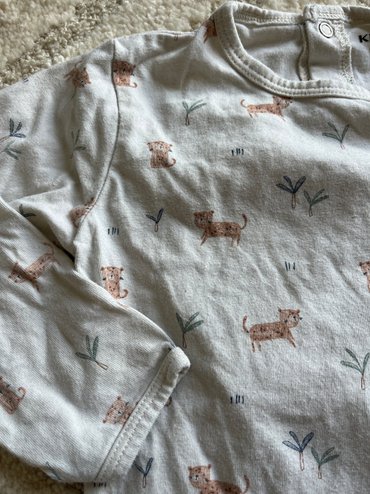 Pyjama léger en jersey beige avec motifs léopards - 24 mois