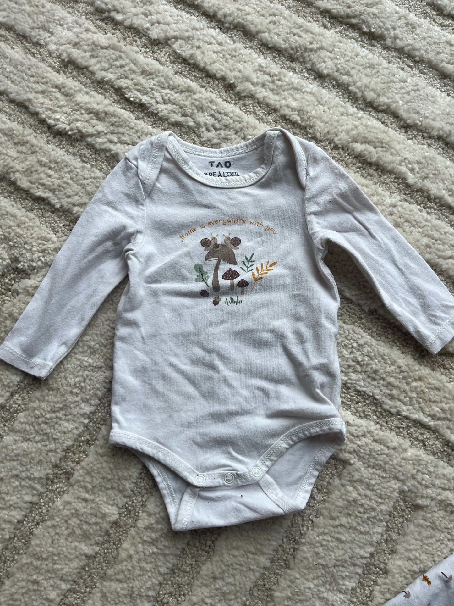 Lot de 2 bodies à manches longues motifs forêt TAO - 3 mois