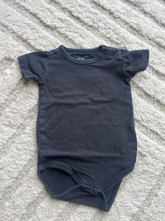 Body à manches courtes noir Sweet & Soft - 3/6 mois
