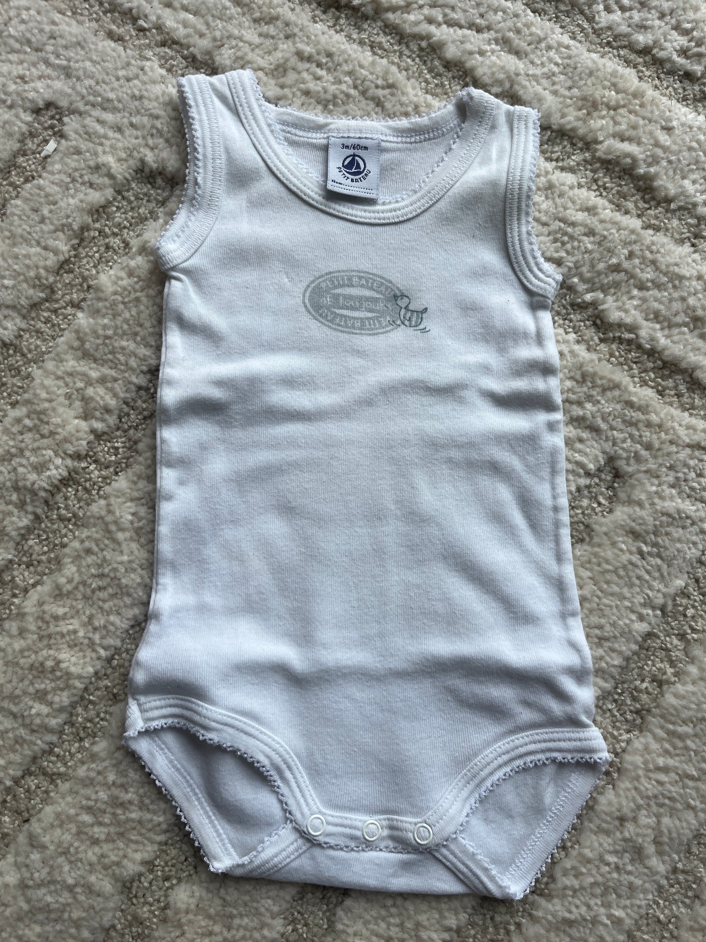 Body sans manches blanc Petit Bateau - 3 mois