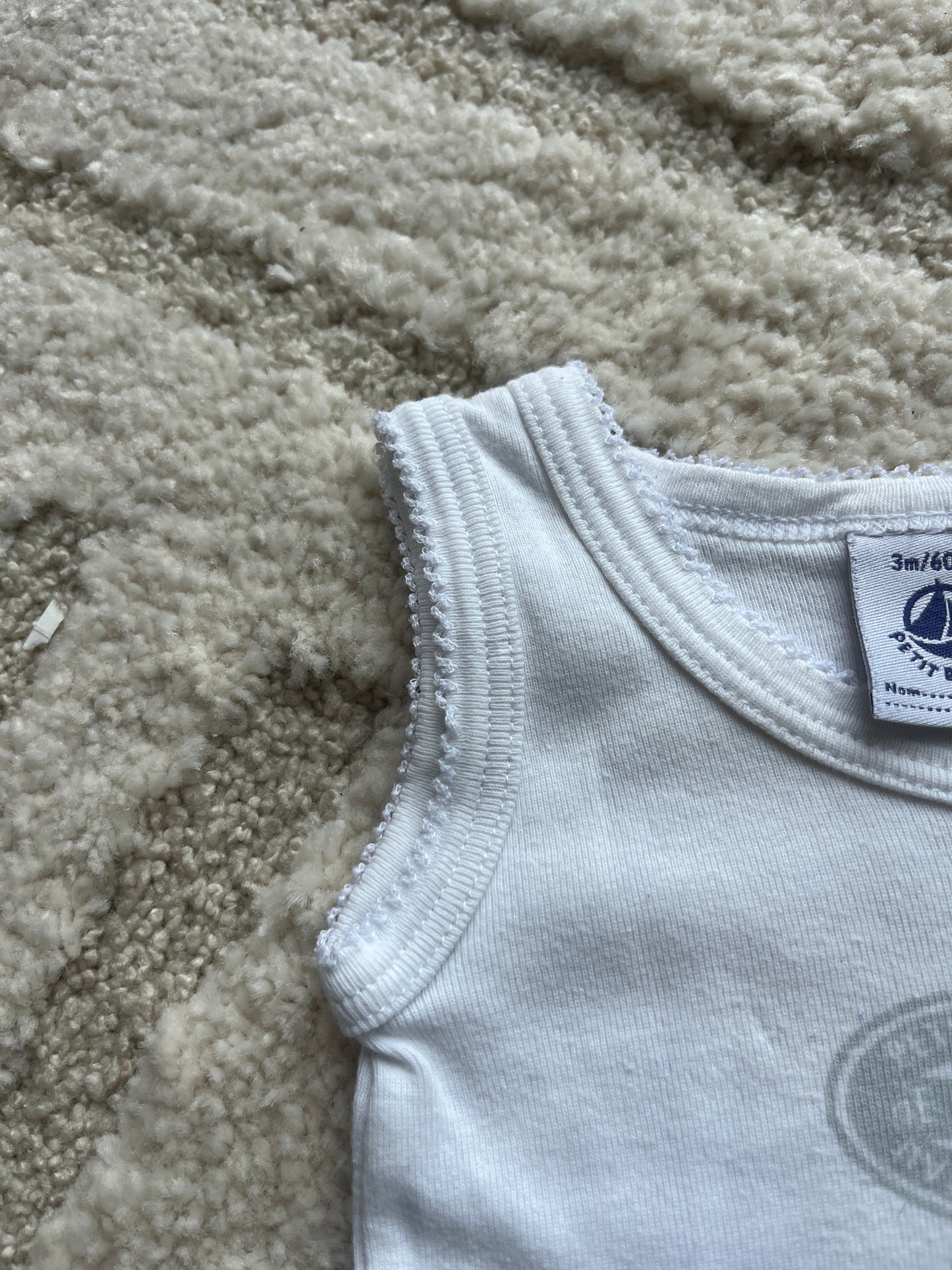 Body sans manches blanc Petit Bateau - 3 mois