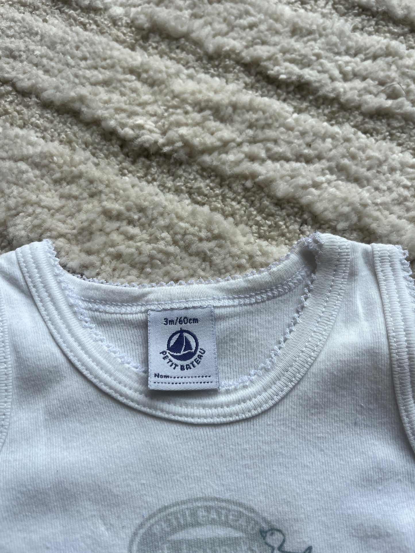 Body sans manches blanc Petit Bateau - 3 mois