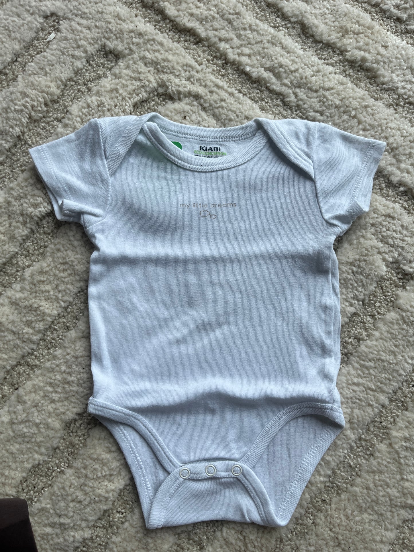 Body à manches courtes blanc « my little dreams » - 3 mois