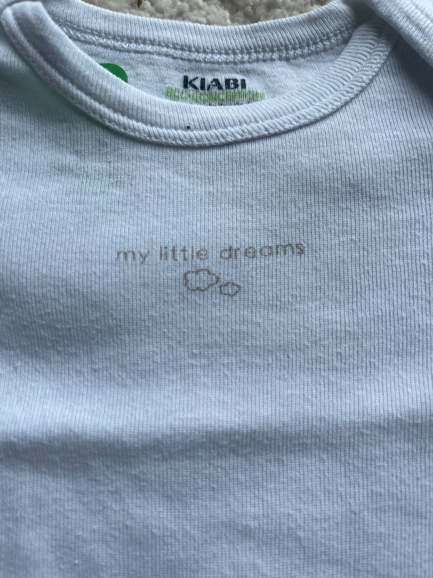 Body à manches courtes blanc « my little dreams » - 3 mois