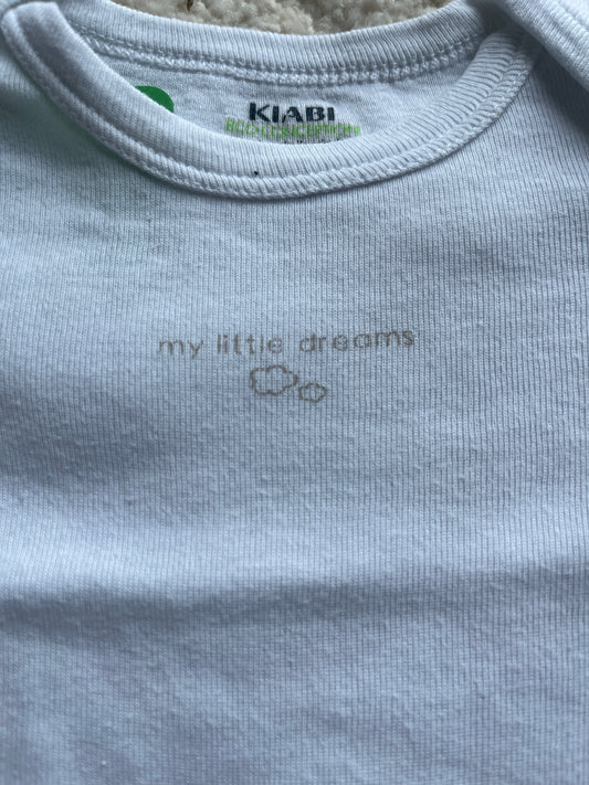 Body à manches courtes blanc « my little dreams » - 3 mois
