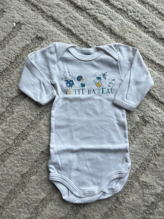 Body à manches longues blanc motifs oursons Petit Bateau - 3 mois