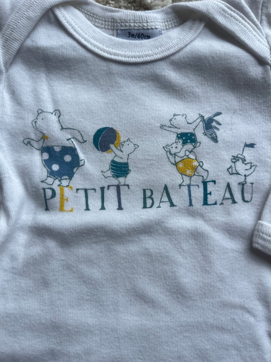 Body à manches longues blanc motifs oursons Petit Bateau - 3 mois