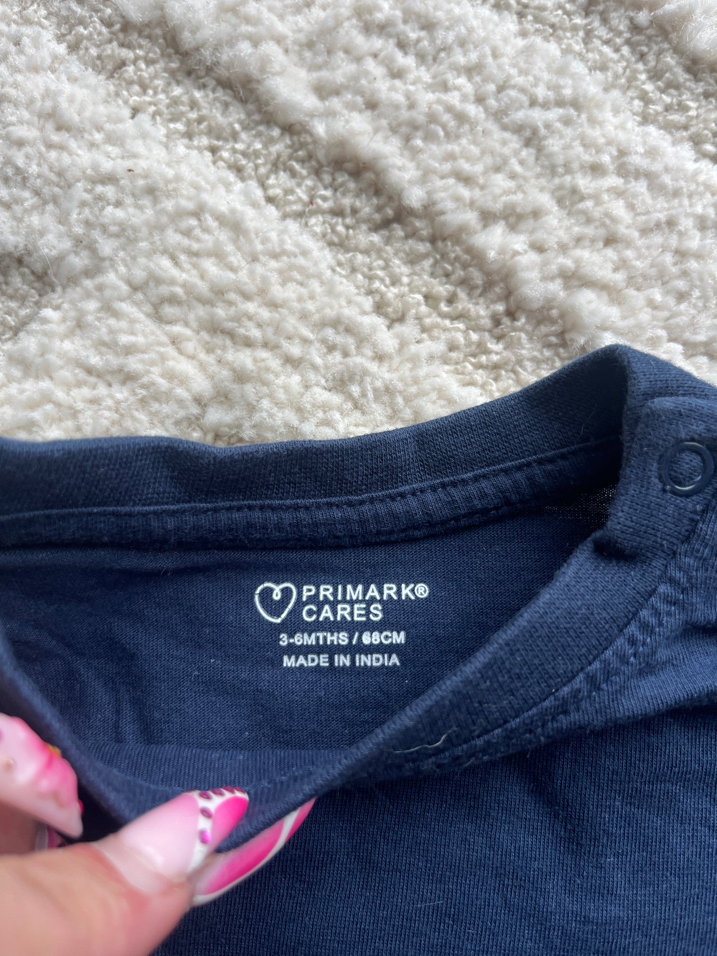 T-shirt à manches longues bleu marine Primark - 68 cm