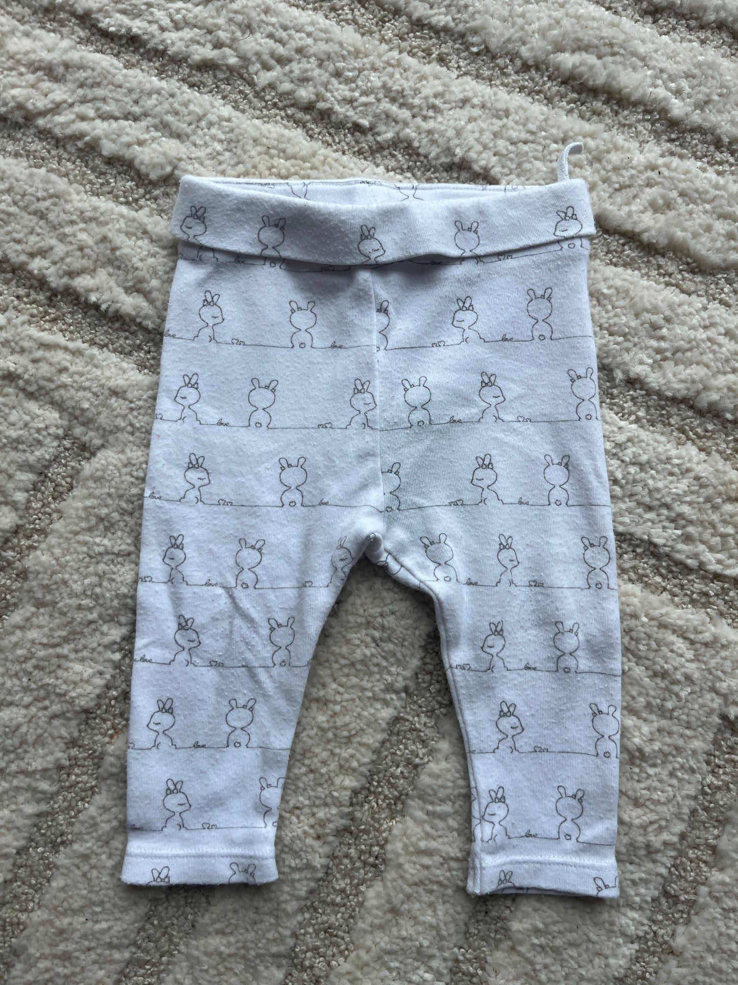 Legging blanc motifs lapins Pat & Ripaton - 6 mois