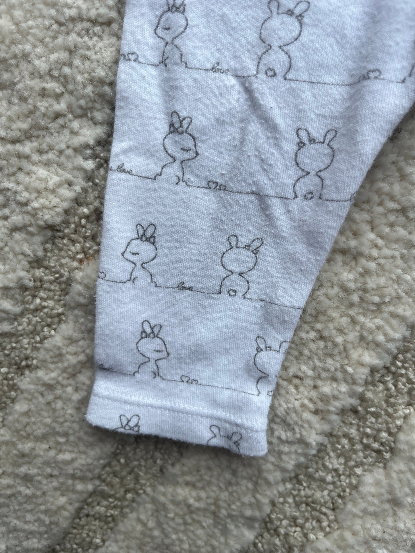 Legging blanc motifs lapins Pat & Ripaton - 6 mois