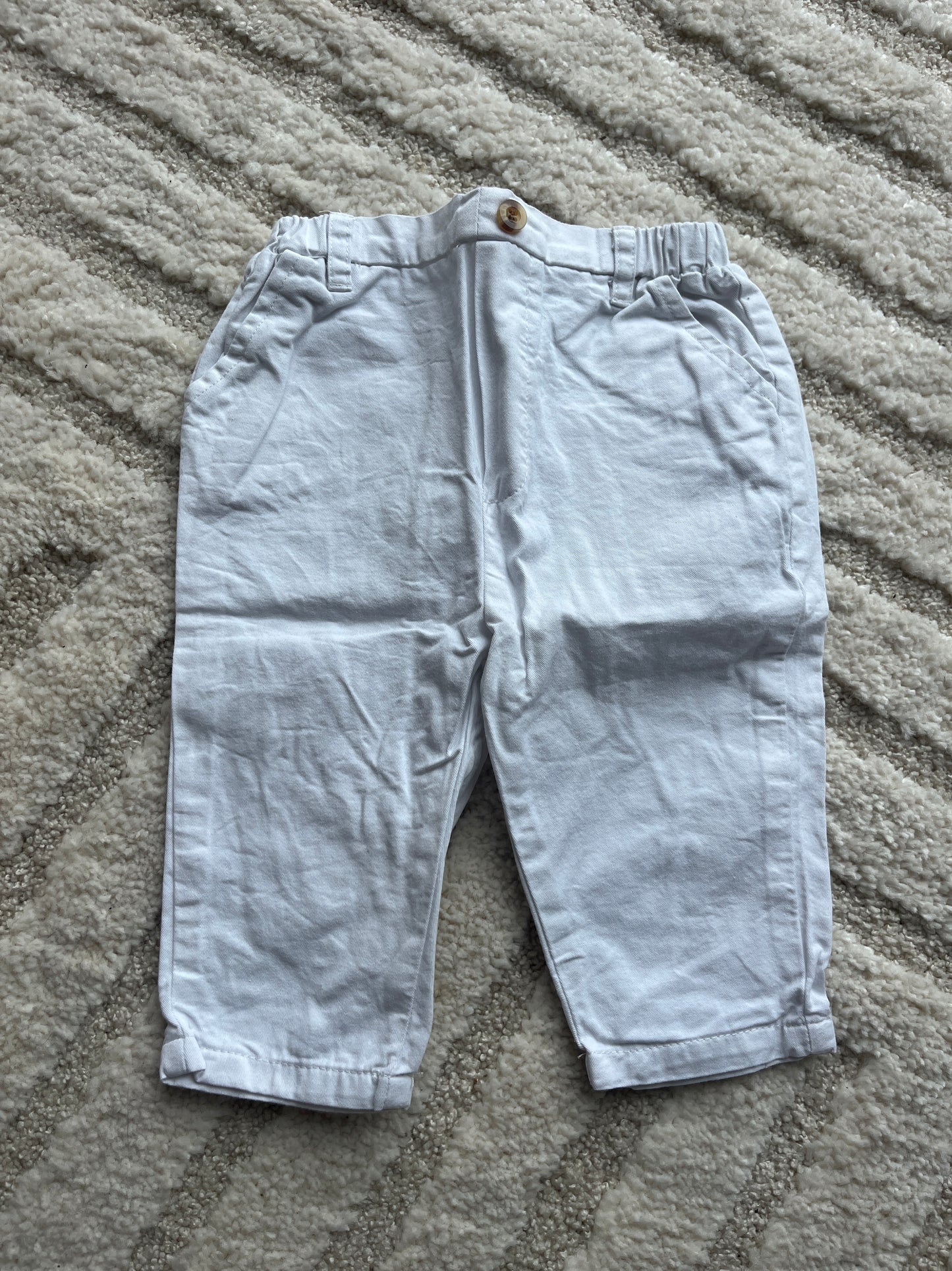Pantalon léger blanc avec poches - 6/9 mois