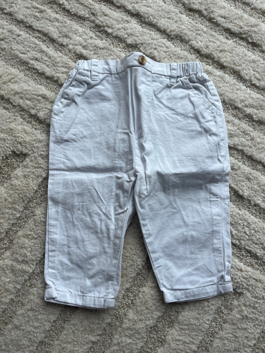 Pantalon léger blanc avec poches - 6/9 mois