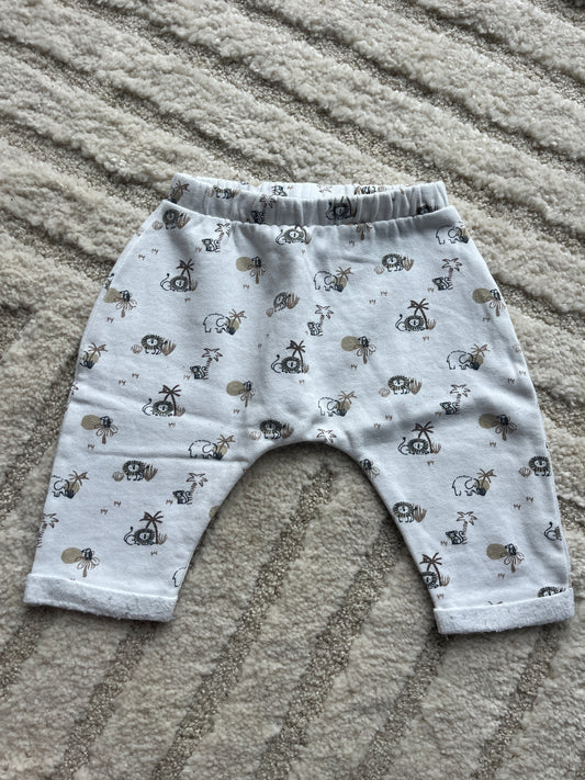 Pantalon chill blanc avec motifs animaux molletonné à l’intérieur Vertbaudet - 6 mois