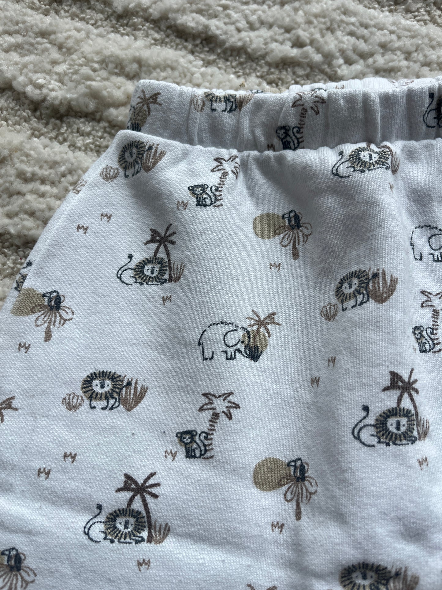 Pantalon chill blanc avec motifs animaux molletonné à l’intérieur Vertbaudet - 6 mois