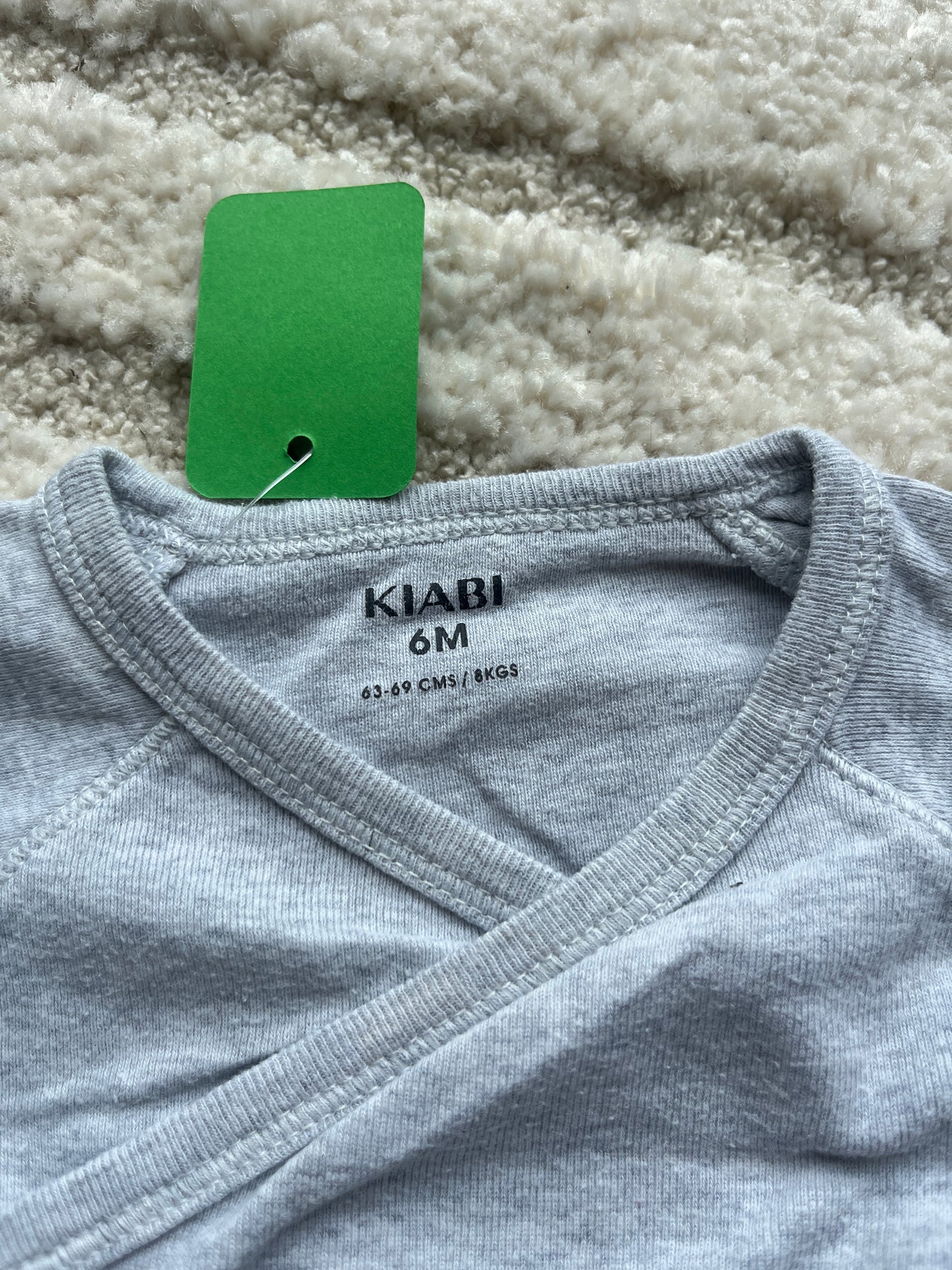 Body à manches longues asymétrique gris Kiabi - 6 mois