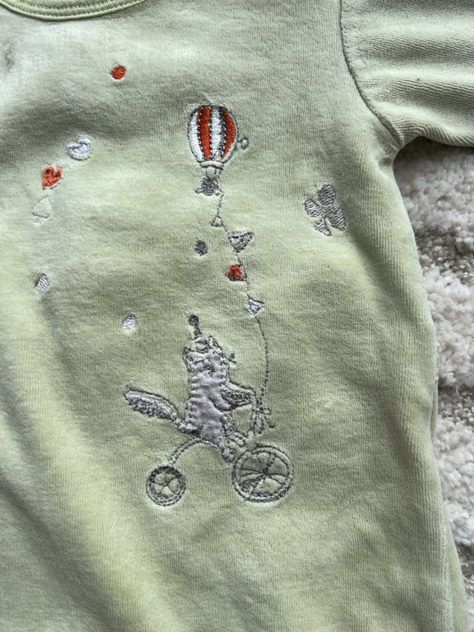 Pyjama velours vert clair Grain de blé - 6 mois