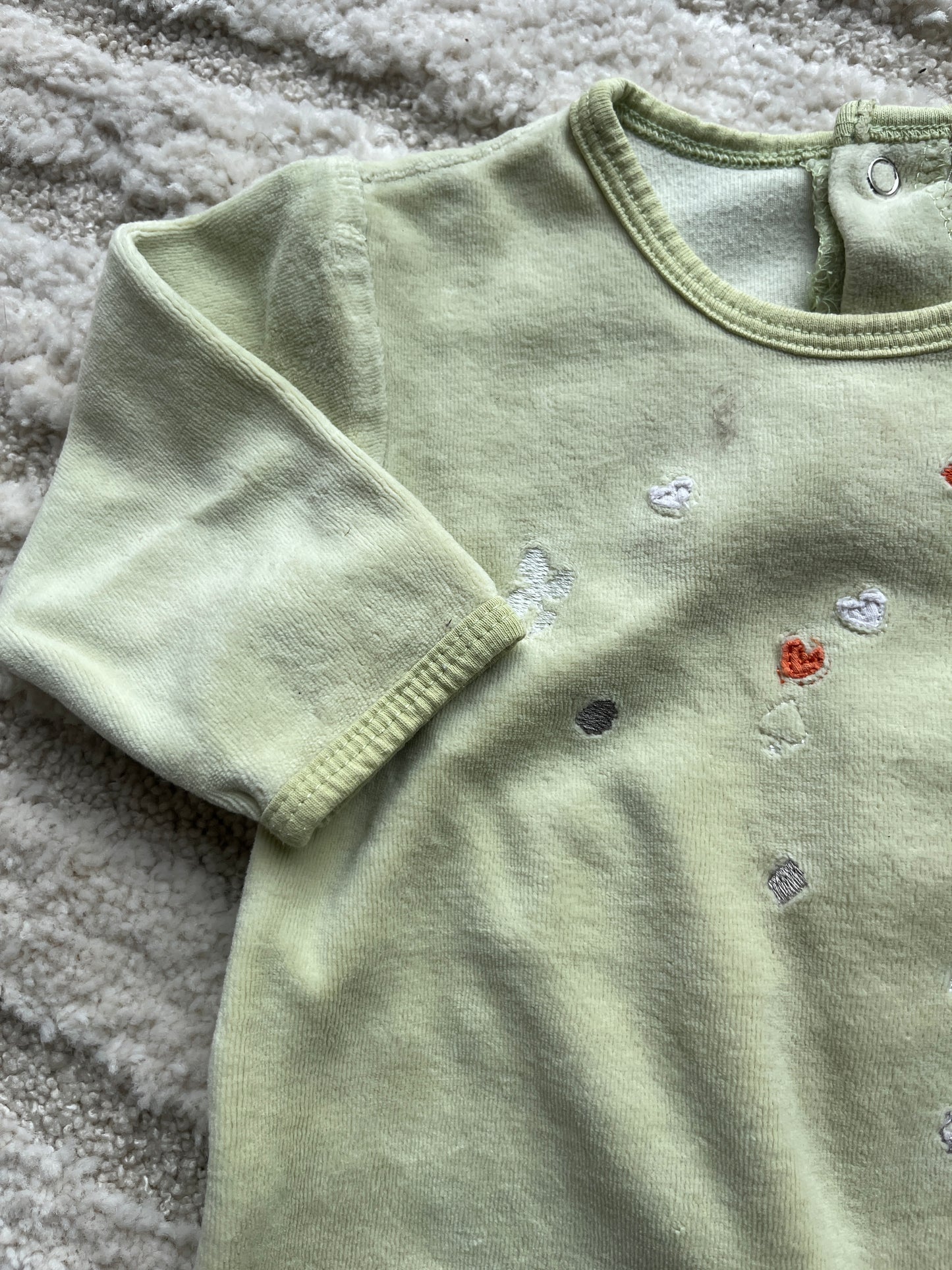 Pyjama velours vert clair Grain de blé - 6 mois