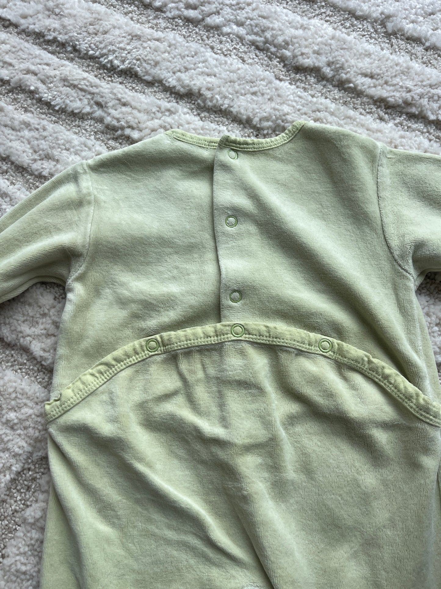 Pyjama velours vert clair Grain de blé - 6 mois