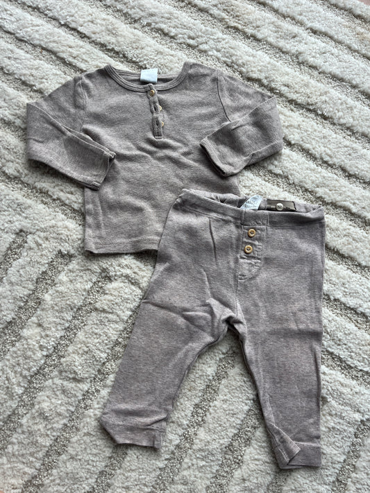 Ensemble cocooning beige haut + legging H&M - 6 mois