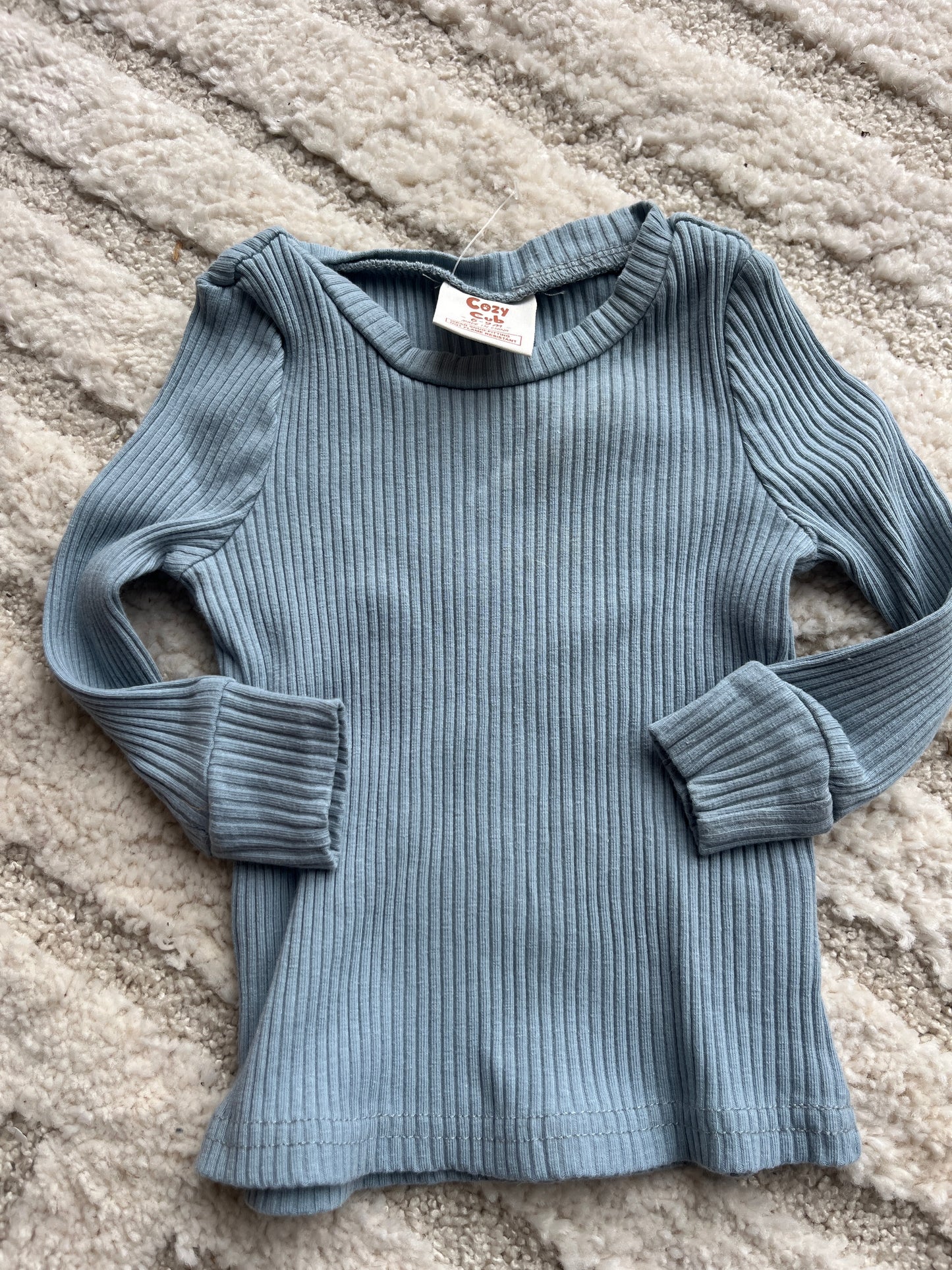 Ensemble haut + legging côtelé vert d’eau Cozy Club - 6/9 mois