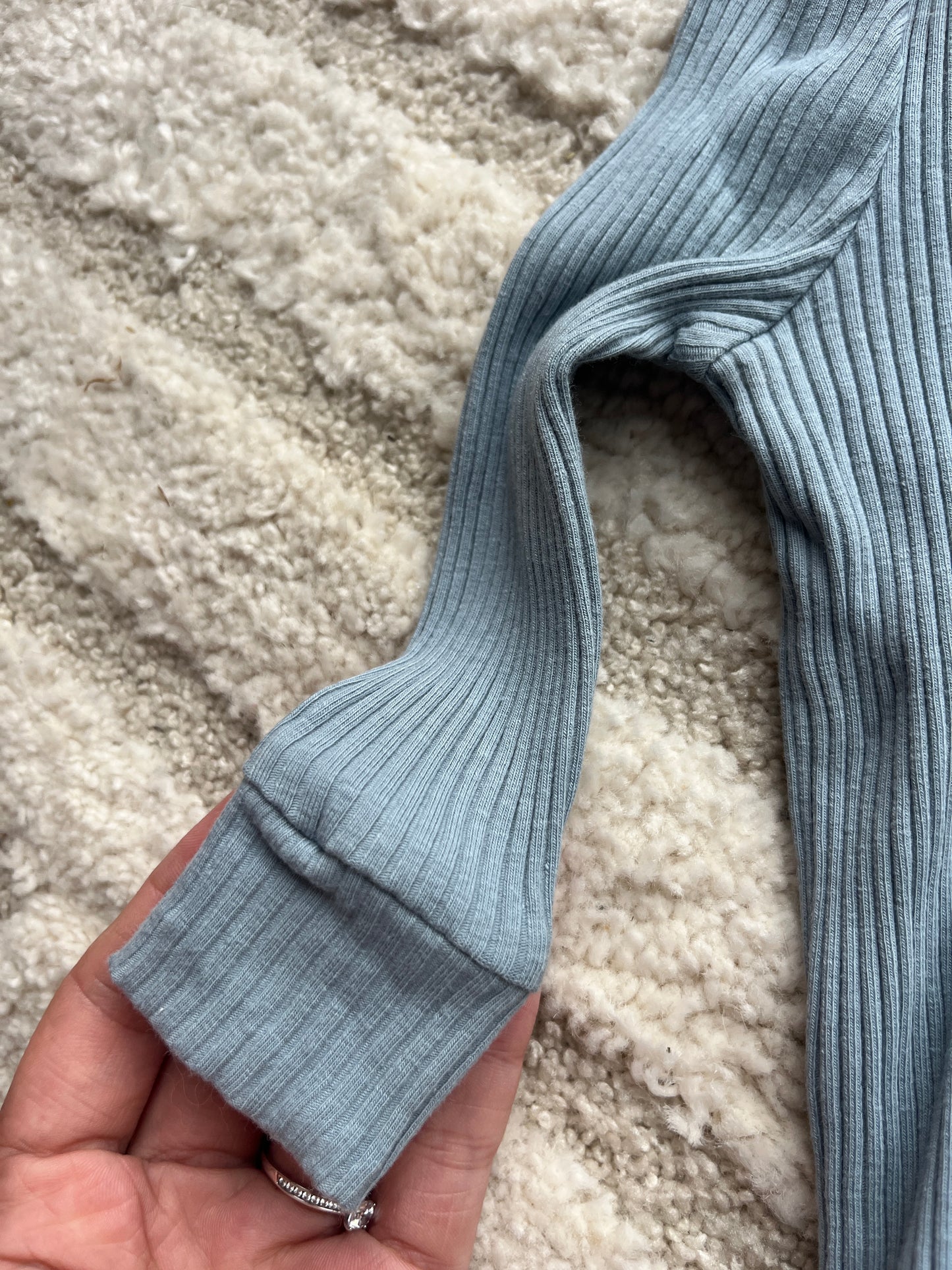 Ensemble haut + legging côtelé vert d’eau Cozy Club - 6/9 mois