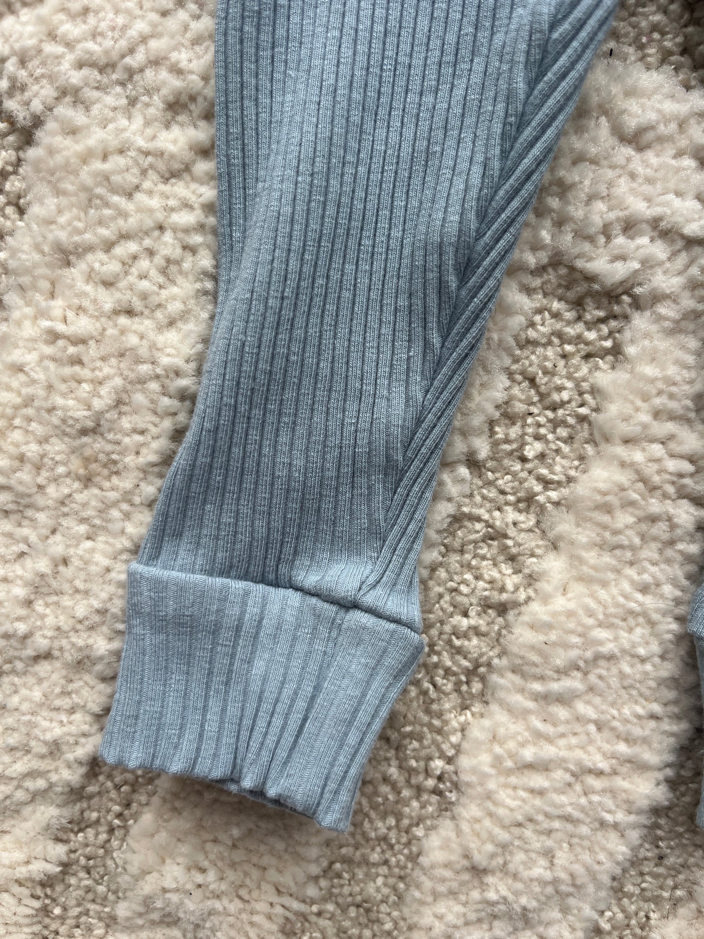 Ensemble haut + legging côtelé vert d’eau Cozy Club - 6/9 mois