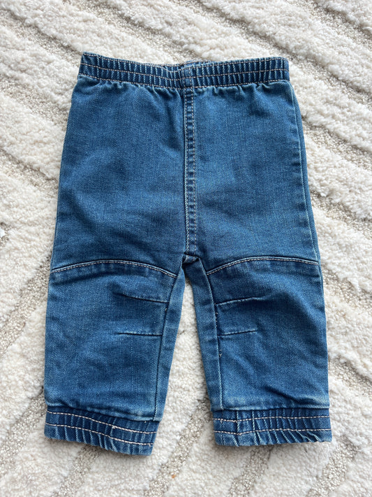 Jean bleu avec coutures apparentes - 6 mois