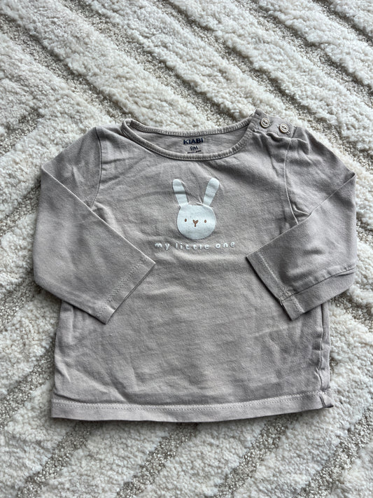 T-shirt à manches longues beige avec tête lapin - 9 mois