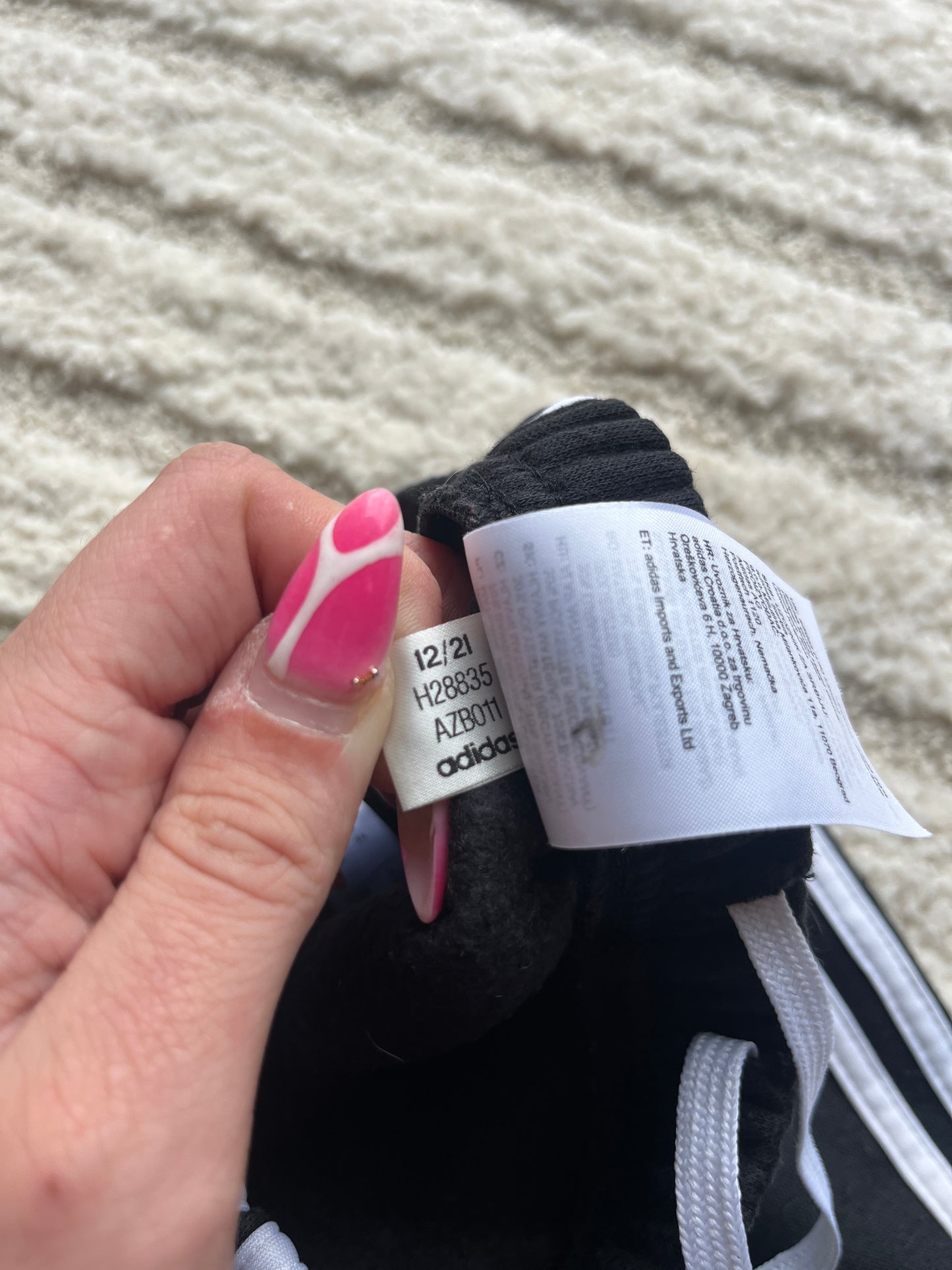 Jogging noir molletonné à l’intérieur Adidas - 6/9 mois