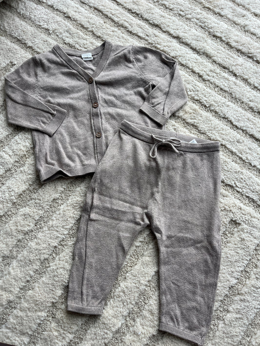 Ensemble cocooning beige cardigan + legging H&M - 12 mois (74cm)