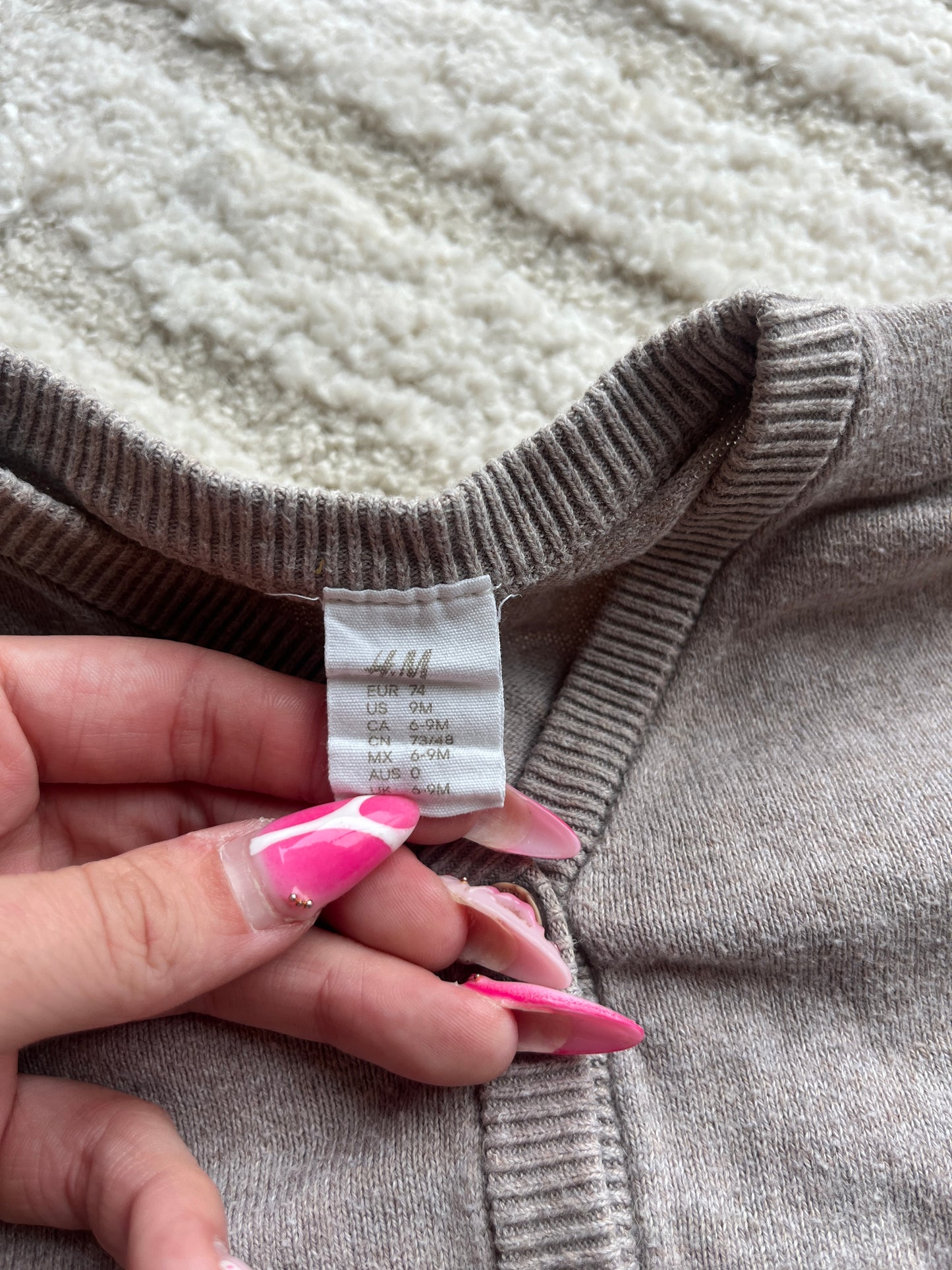 Ensemble cocooning beige cardigan + legging H&M - 12 mois (74cm)