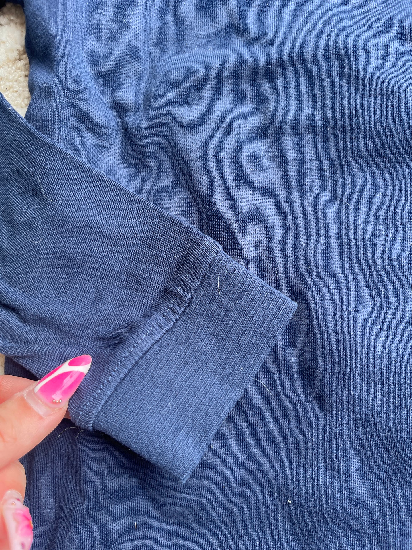 T-shirt à manches longues bleu avec col roulé - 6/7 ans