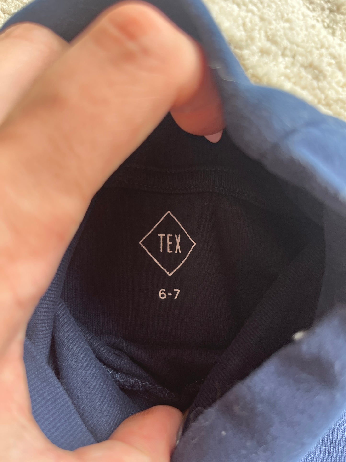 T-shirt à manches longues bleu avec col roulé - 6/7 ans