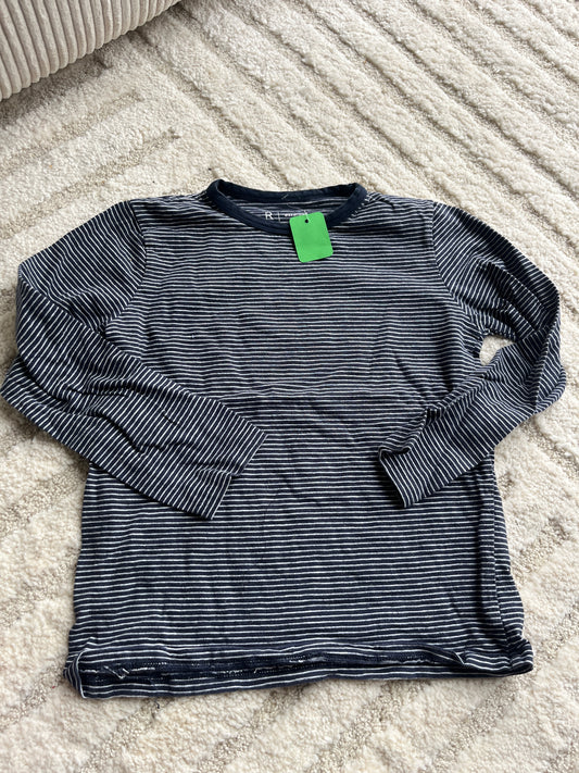 T-shirt à manches longues rayé noir et blanc - 9/10 ans