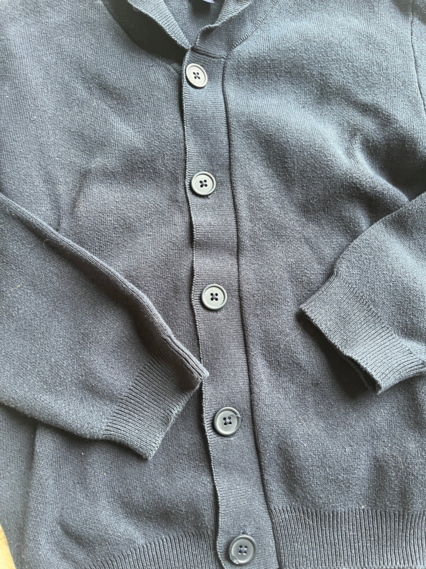 Cardigan long à manches longues bleu marine avec col - 10 ans