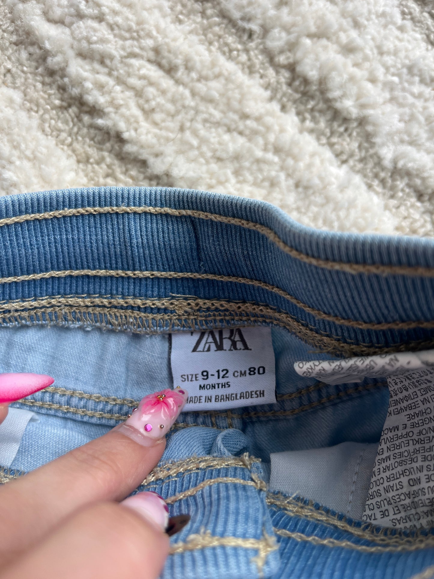 Bermuda en jean effet délavé Zara - 9/12 mois (80cm)