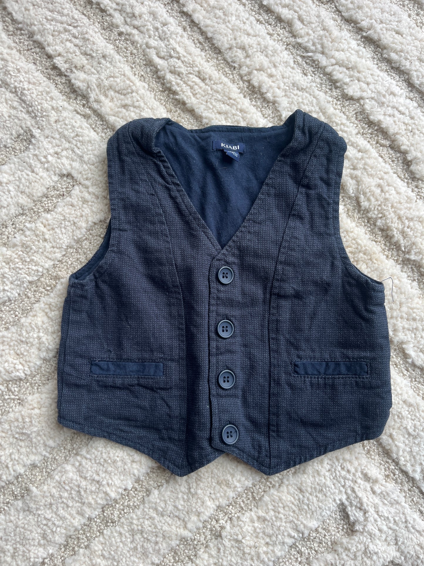 Gilet de costume sans manches bleu marine - 18 mois