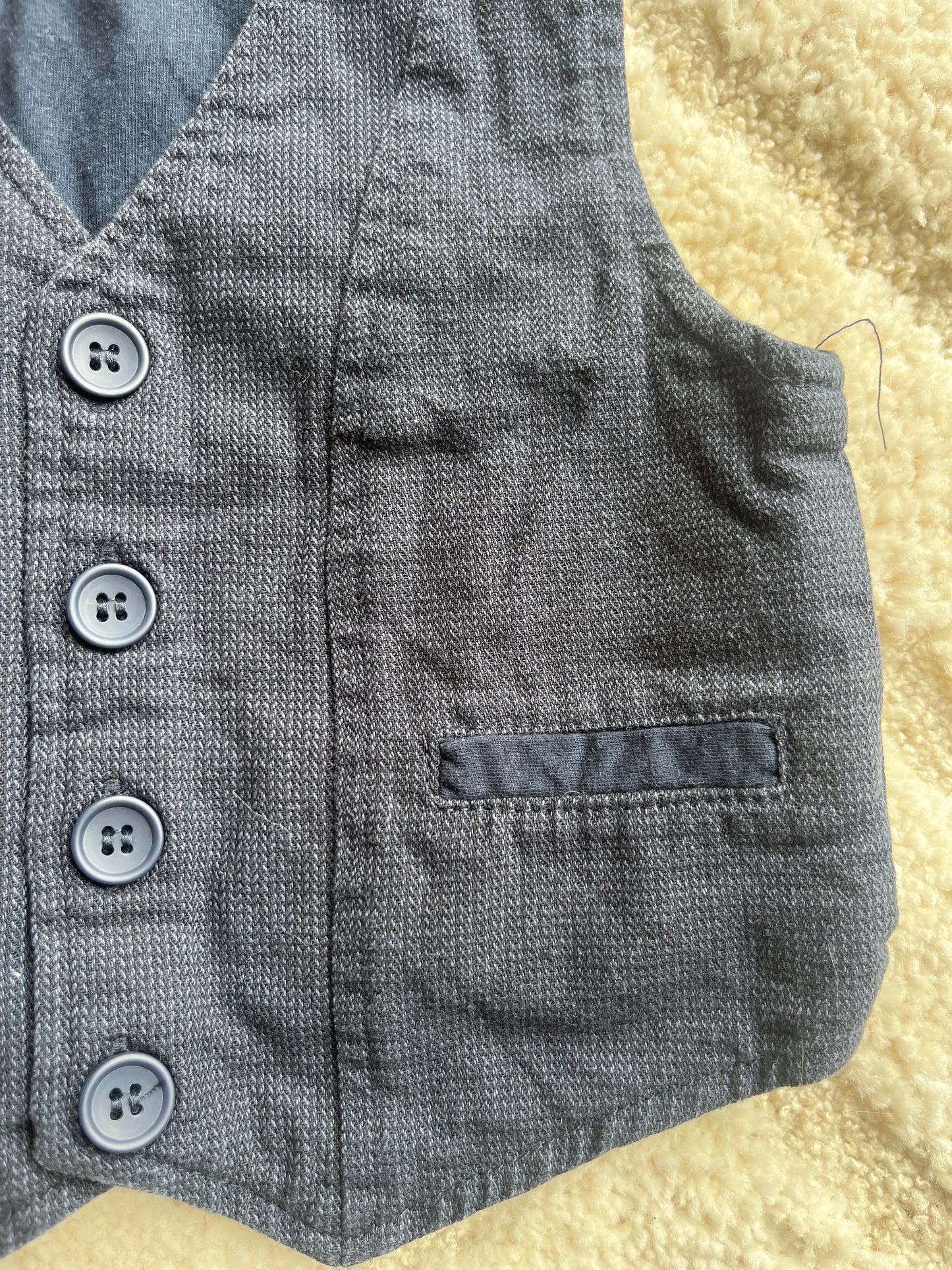 Gilet de costume sans manches bleu marine - 18 mois