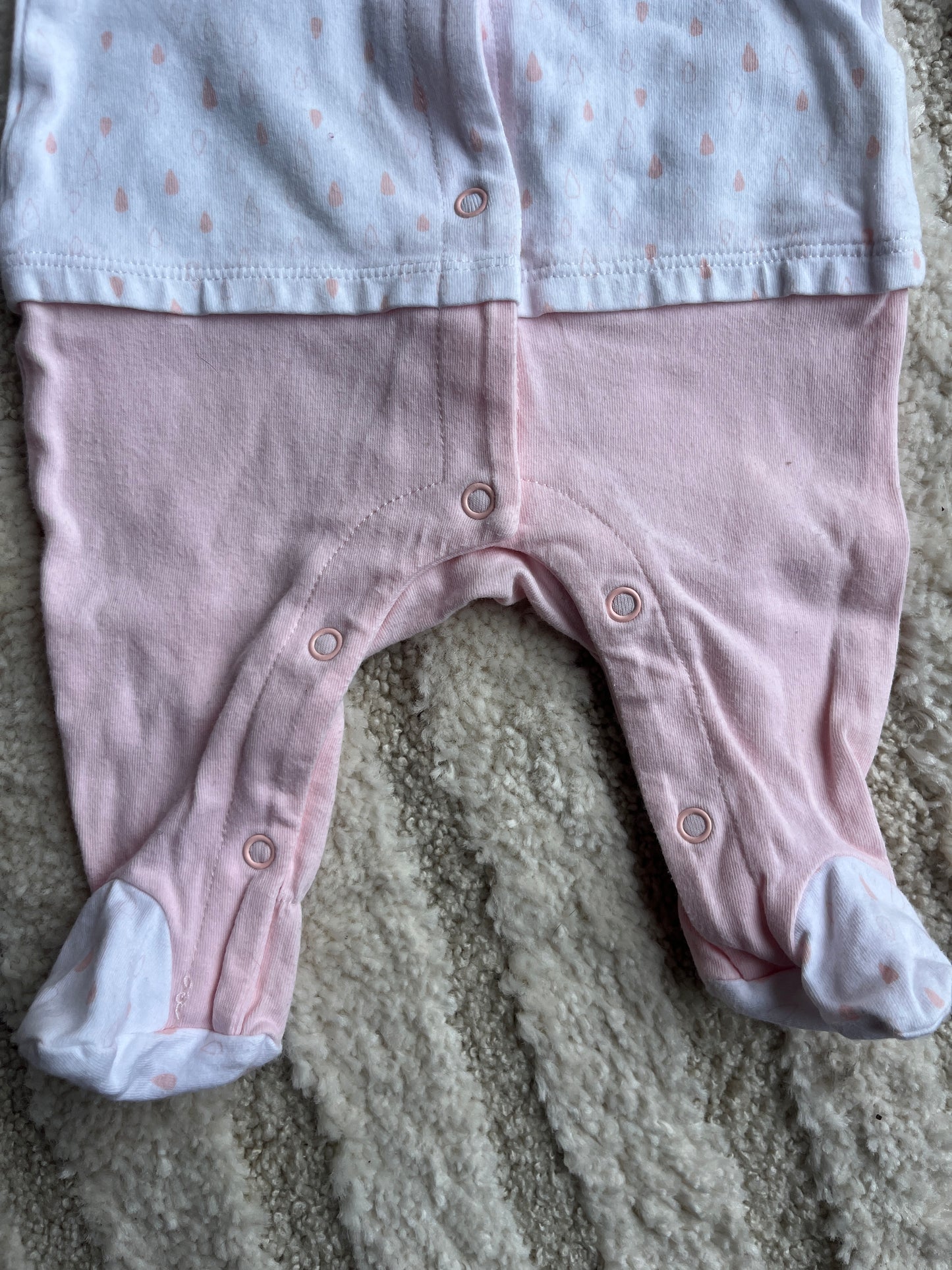 Pyjama léger blanc et rose pale « smile and love » - naissance