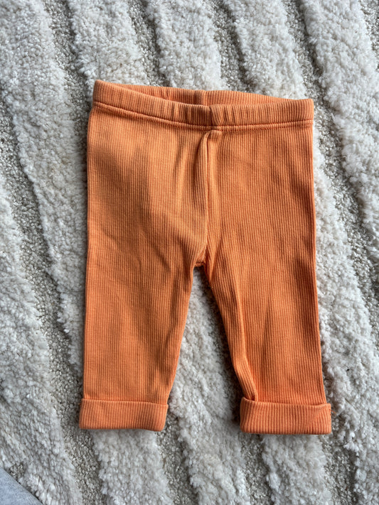 Legging côtelé orange avec ourlets Cadet Rousselle - 1 mois