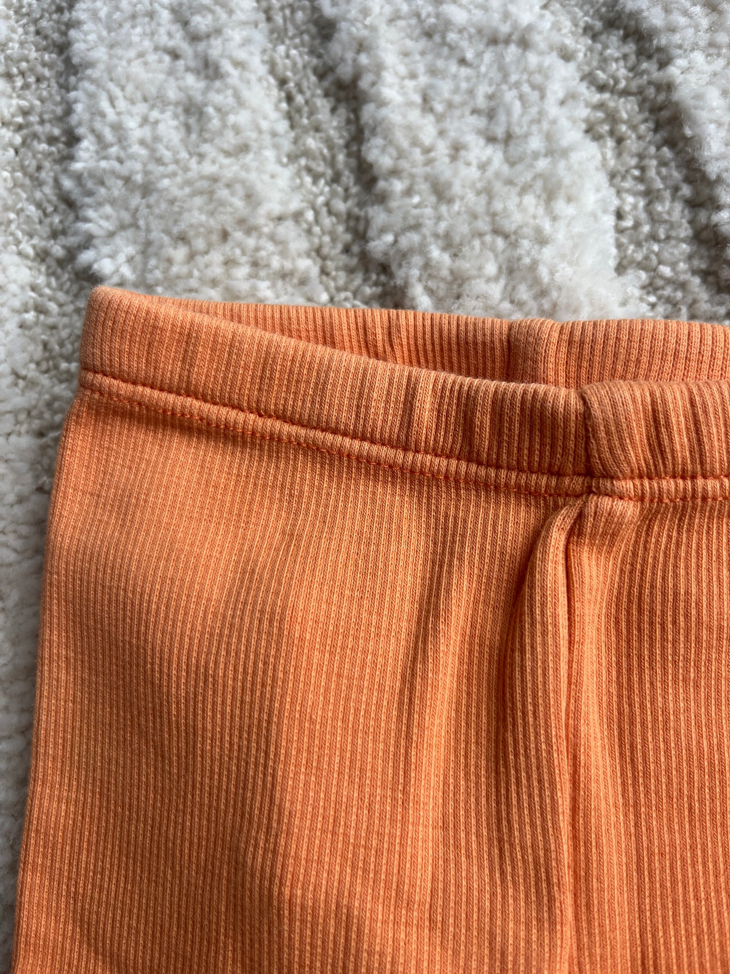 Legging côtelé orange avec ourlets Cadet Rousselle - 1 mois