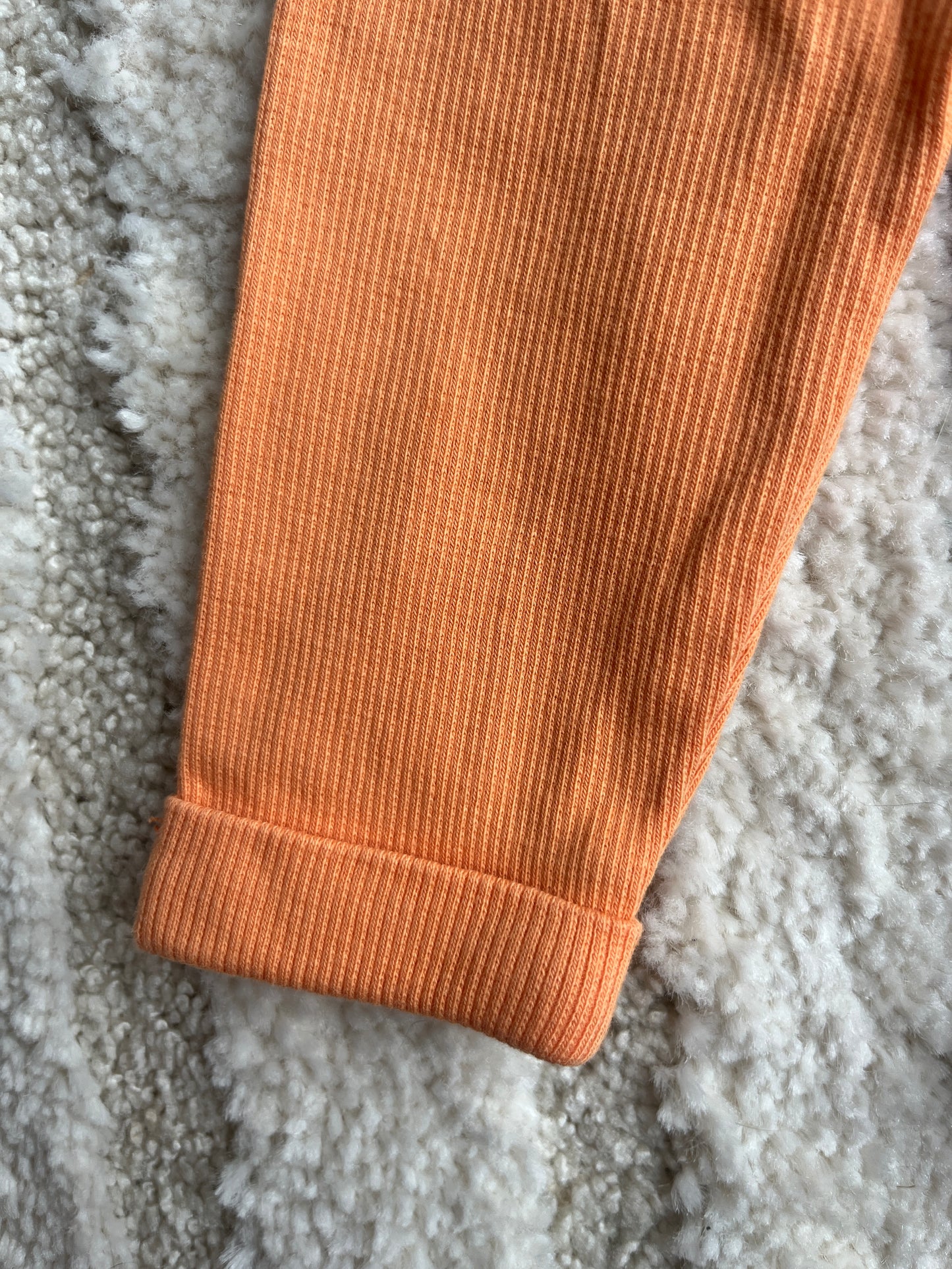 Legging côtelé orange avec ourlets Cadet Rousselle - 1 mois
