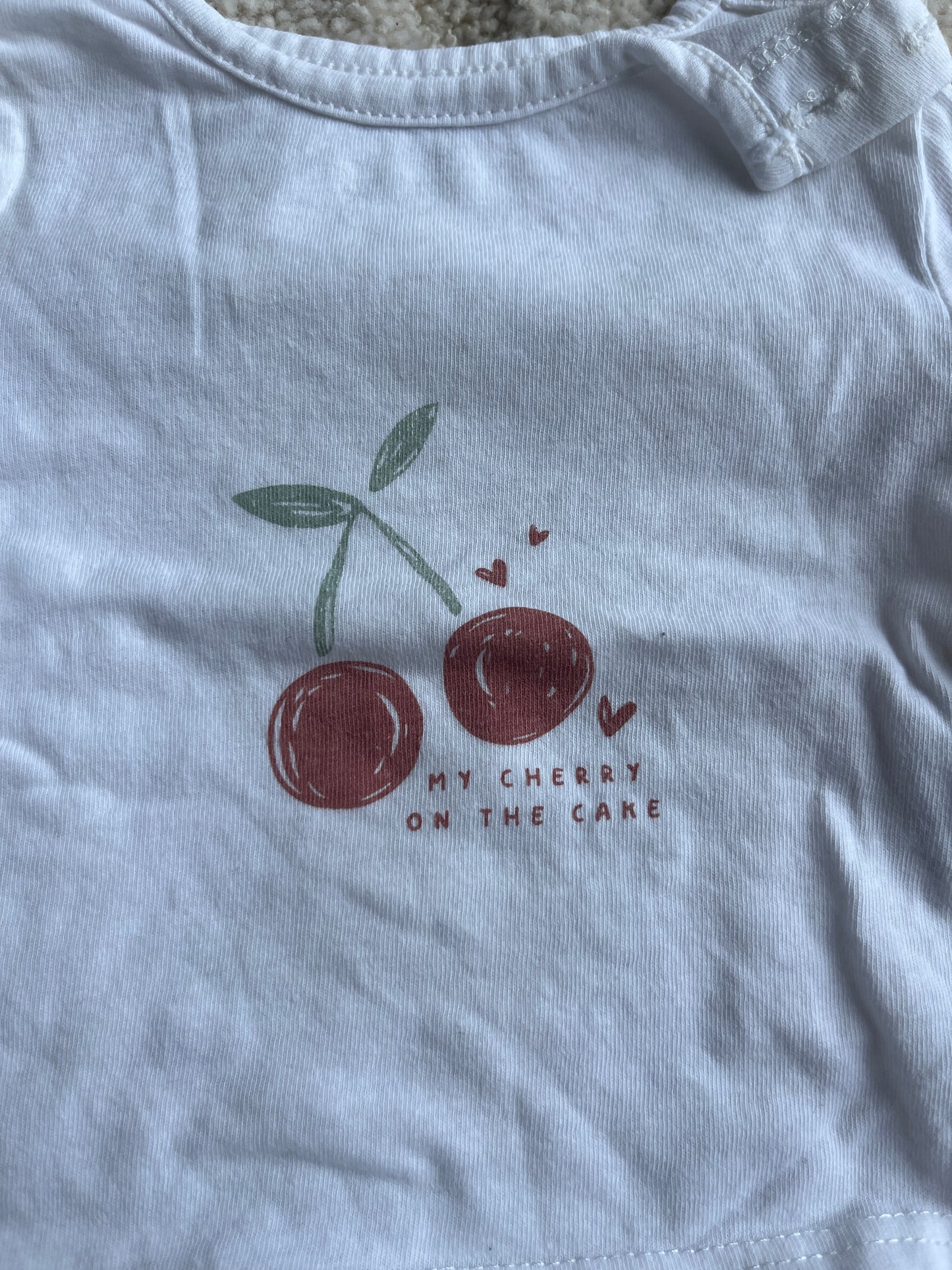 T-shirt à manches longues blanc « my cherry on the cake » - 1 mois