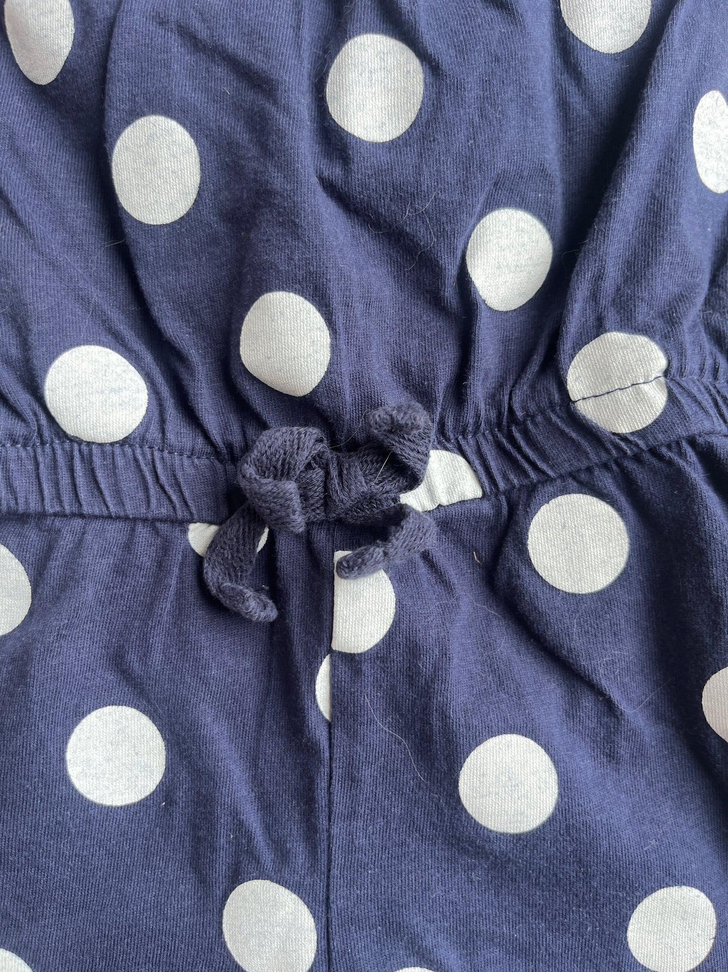 Combishort bleu marine à pois blancs - 0/3 mois (62cm)