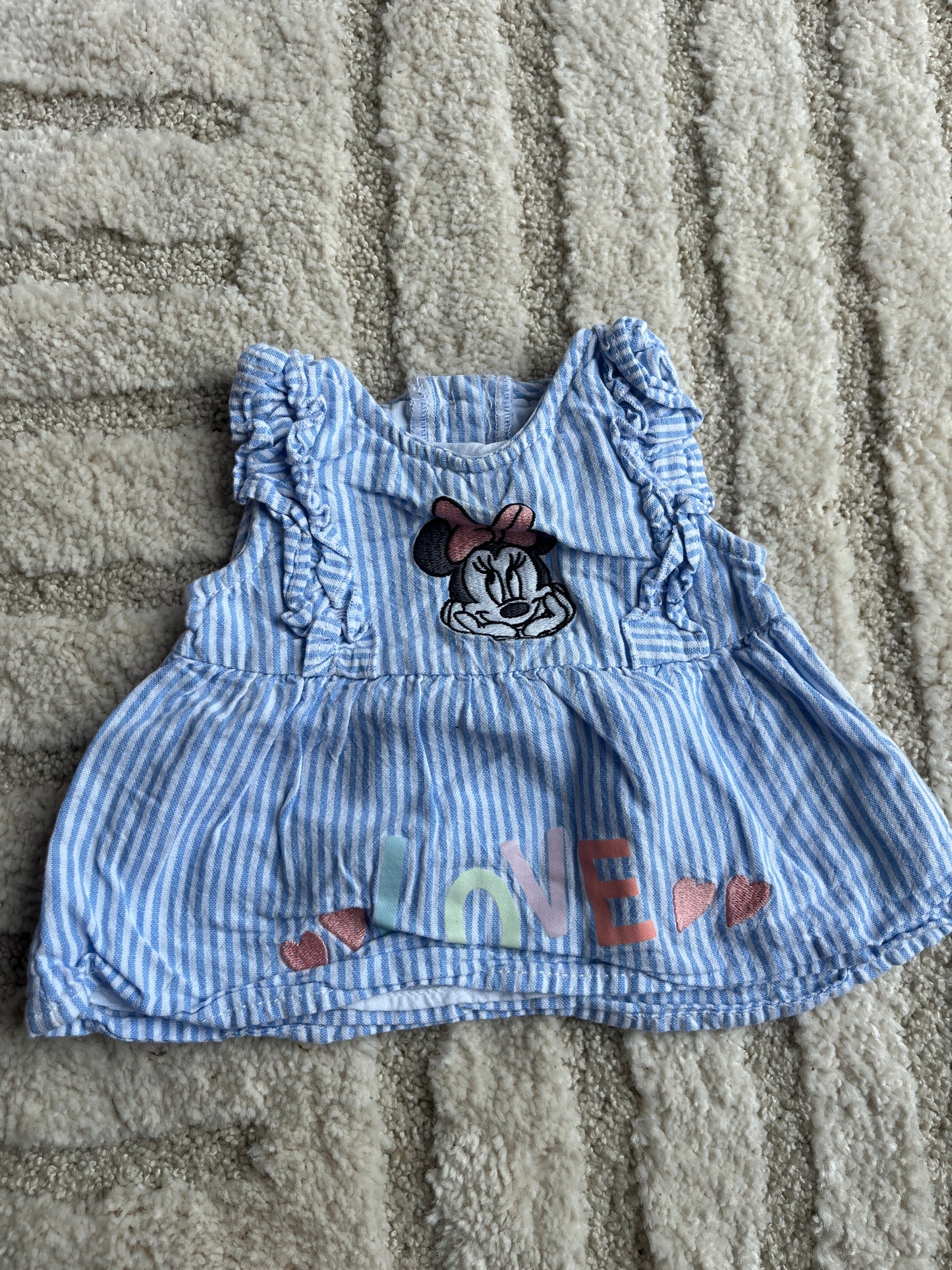 Robe sans manches volantées à rayures Minnie - 0/3 mois (62cm)