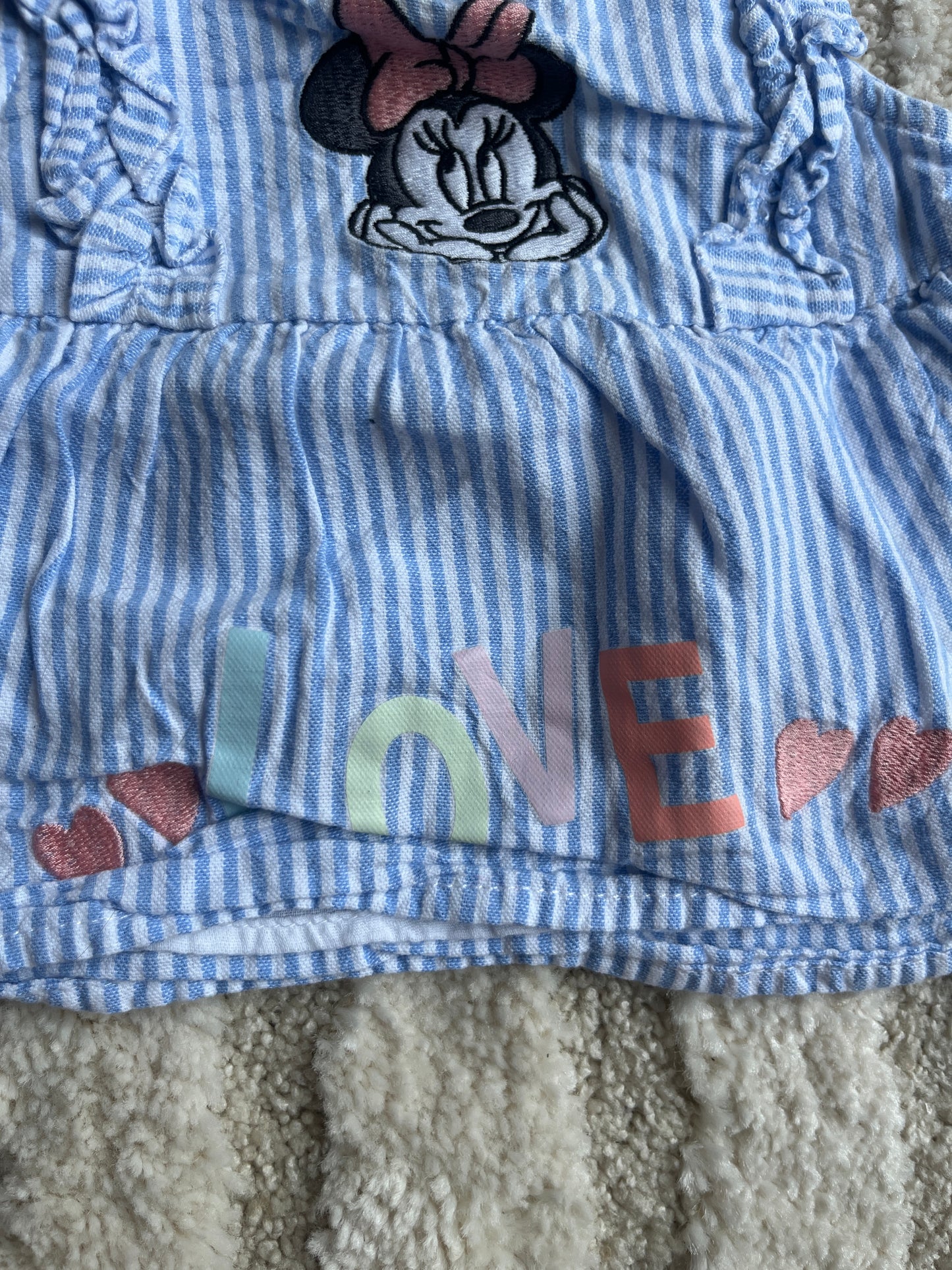 Robe sans manches volantées à rayures Minnie - 0/3 mois (62cm)