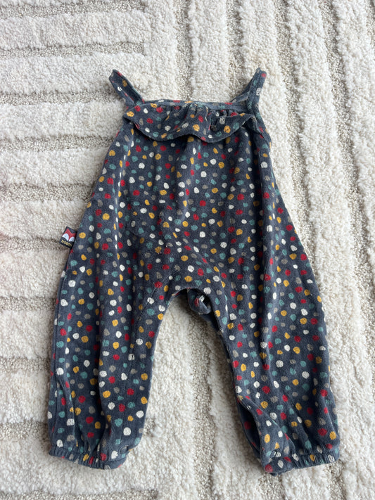 Combinaison en velours gris à pois colorés Boboli - 1 mois