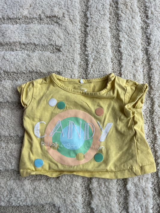 T-shirt à manches courtes jaune « Candy » Boboli - 1 mois