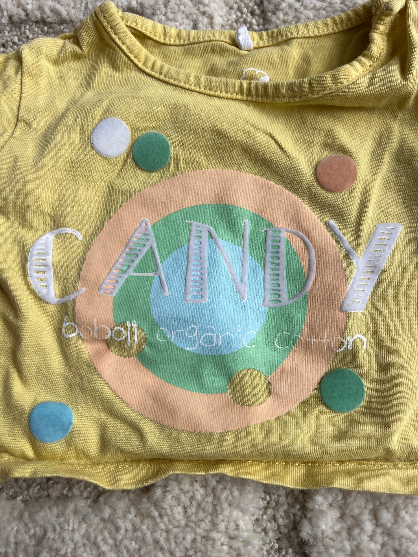 T-shirt à manches courtes jaune « Candy » Boboli - 1 mois